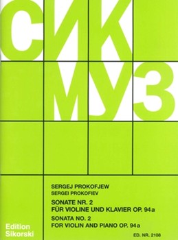Sonata #2 Opus 94a by Prokofiev Sergei for Violin and Piano
