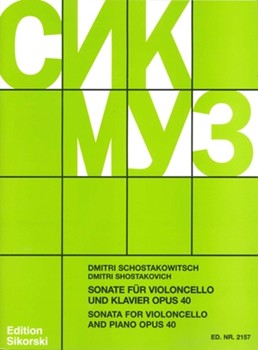 Sonata Opus 40 by Shostakovich Dmitri for Cello and Piano