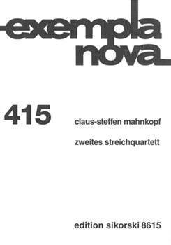 String Quartet No. 2 by Mahnkopf Claus-Steffen for Score