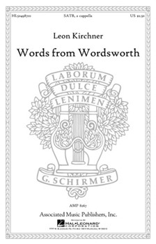 Words From Wordsworth by Kirchner for SATB