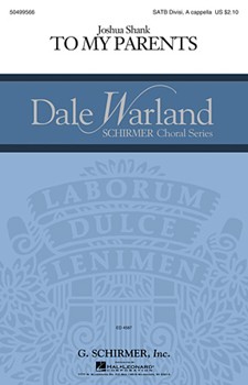 To My Parents by Shank Joshua for SATB and Piano