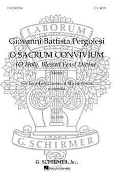 O Sacrum Convivium (O Holy Blessed Feast Divine) by Pergolesi Giovanni Battista for SATB a cappella