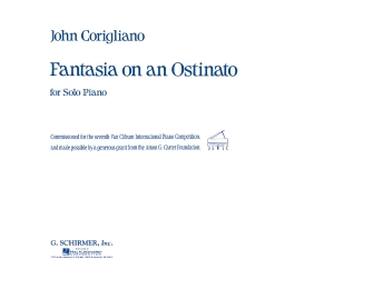 Fantasia On An Ostenato by Corigliano John for Piano