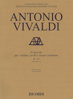 Concerto A Minor Violin Strings Continuo Rv356 (op. 3 No. 6) Score by Vivaldi Antonio Lucio for Score