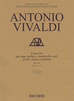 Concerto D Minor 2 Violins Violoncello Strings Continuo Rv565 (op. 3 No. 11) Score by Vivaldi Antonio Lucio for Score