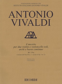 Concerto G Minor 2 Violins Violoncello Strings Continuo Rv578a (variant Of Op3/n2) Sc by Vivaldi Antonio Lucio for Score