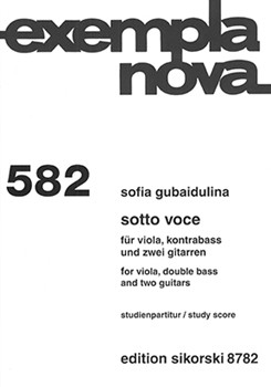 Sotto Voce For Viola Double Bass And Two Guitars by Gubaidulina Sofia for Study Score