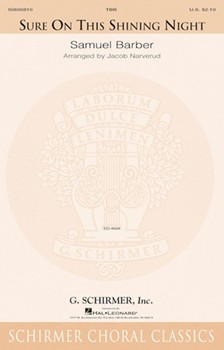 Sure on This Shining Night by Barber Samuel - Narverud Jacob J - James Agee for TBB and Piano