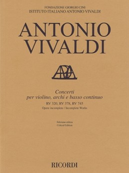Concerti for Violin Strings & Basso Continuo RV320 RV378 RV745 by Vivaldi Antonio Lucio for Score