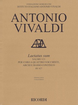 Laetatus Sum RV827 by Vivaldi Antonio Lucio - Talbot Michael - for Score