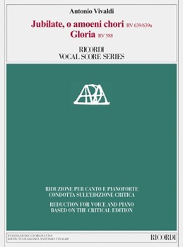 Jubilate O Amoeni Chori RV639/RV639a & Gloria RV588 by Vivaldi Antonio Lucio for Vocal Score