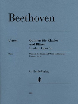 Quintet in Eb Maj Opus 16 by Beethoven Ludwig van for pno/winds