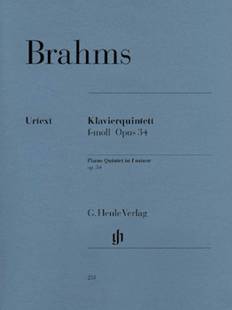 Piano Quintet In F Minor Opus 34 by Brahms Johannes for Piano Quintet