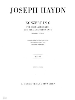 Concerto for Organ (Harpsichord) with String Instruments C Major Hob.XVIII:10 by Haydn Joseph for