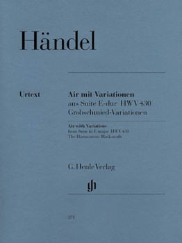 Harmonious Blacksmith Air & Variations by Handel George Frideric for Piano