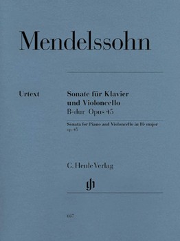 Sonata Opus 45 by Mendelssohn Felix for Cello and Piano