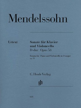 Sonata Opus 58 by Mendelssohn Felix for Cello and Piano
