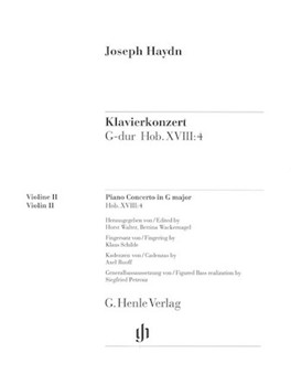 Concerto for Piano (Harpsichord) and Orchestra G Major Hob.XVIII:4 by Haydn Joseph for