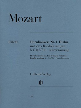 Concerto #1 In D Major W / 2 Rondo V by Mozart Wolfgang Amadeus for French Horn and Piano