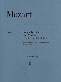Violin Sonata In E Minor K304 (300c) by Mozart Wolfgang Amadeus for Violin and Piano (Urtext)