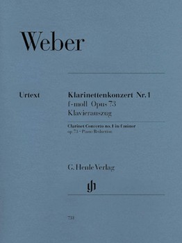 Clarinet Concerto #1 In F Minor Opus 73 by Weber Carl Maria von for Bb Clarinet and Piano (Urtext)