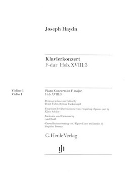 Concerto for Piano (Harpsichord) and Orchestra F Major Hob.XVIII:3 by Haydn Joseph for