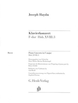 Concerto for Piano (Harpsichord) and Orchestra F Major Hob.XVIII:3 by Haydn Joseph for