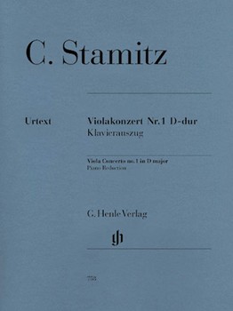 Viola Concerto #1 In D Major by Stamitz Carl for Viola and Piano (Urtext)