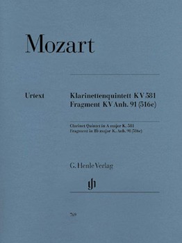 Clarinet Quintet Kv581/fragment K Anh91 by Mozart Wolfgang Amadeus for Str Quartet W (Urtext)