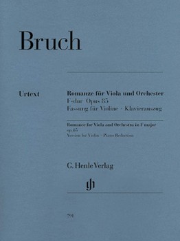 Romance For Viola In F Major Opus 85 by Bruch Max - Gertsch Norbert - for Violin and Piano