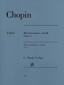 Sonata Opus 4 C Minor by Chopin Frederic for Piano