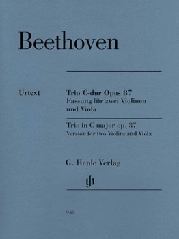 Trio Opus 87 C Major by Beethoven Ludwig van - Voss Egon - for String Trio