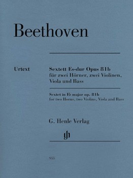 Sextet In E-fl Major Opus 81b by Beethoven Ludwig van - Voss Egon - for Instrument Sextet