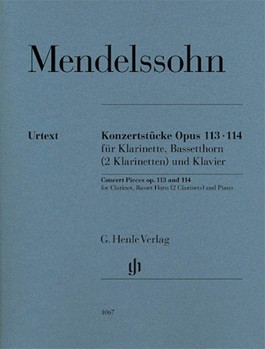 Concert Pieces Op. 113 and 114 by Mendelssohn Felix for Clarinet Duet