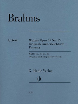 Waltz Op. 39 No. 15 by Brahms Johannes for Piano