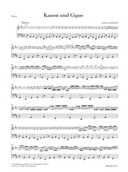 Canon and Gigue for Three Violins and Basso Continuo in D Major by Pachelbel Johann for