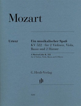 A Musical Joke K. 522 For 2 Violins Viola Basso And 2 Horns In F Parts by Mozart Wolfgang Amadeus for Chamber En