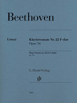Piano Sonata No. 22 F Major Op. 54 by Beethoven Ludwig van for Piano