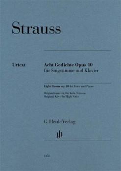 Eight Poems Op. 10 High Voice And Piano Henle Urtext by for Voice and Piano