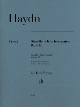 Complete Piano Sonatas Vol. 3 Without Fingering by Haydn Franz Joseph for Piano Collection