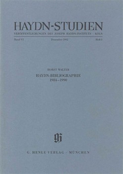 Haydn-Bibliographie 1984-1990 by Franz Joseph Haydn for