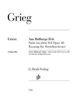 From Holberg's Time Op. 40 - for String Orchestra Cello Part
