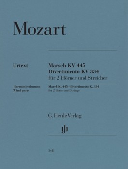 March K. 445 and Divertimento K. 334 - Wind Parts (Horn Parts in D and F)