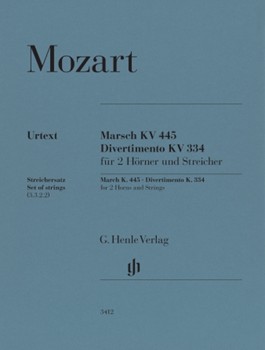 March K. 445 and Divertimento K. 334 - Set of Strings (3.3.2.2)