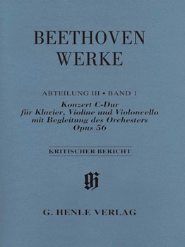 Concerto C Maj Op. 56 Pno/Vn/Vc/Orch (Triple Concerto) S3/v1 Critical Report Only by Beethoven Ludwig van for