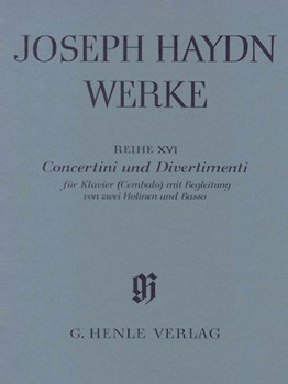 Concertini and Divertimenti for Piano (Harpsichord) with Accompaniment of Two Violins and Bass by Haydn Joseph for Score