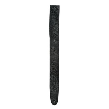 Planet Waves Embossed Leather Guitar Strap Black by for