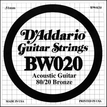 D'Addario  BW020 80/20 Bronze Single String
