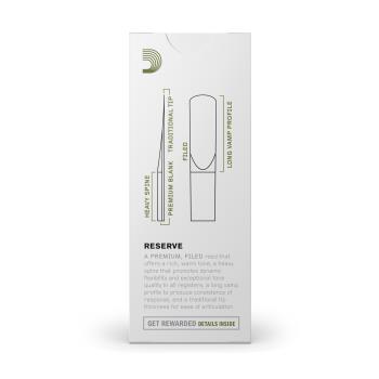 D'Addario Reserve Baritone Saxophone Reeds, Strength 3.5, 5-Pack