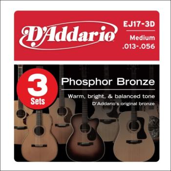 EJ173D 3-Pack Ac Guitar String Sets D'Addario EJ17-3D